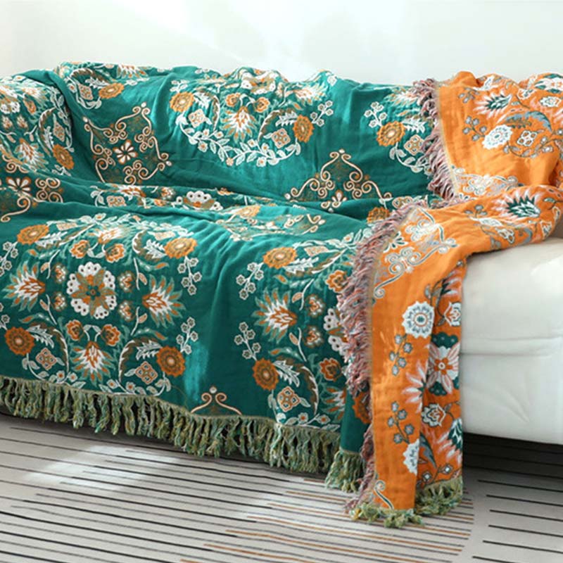 Quilt réversible à motif floral, couette légère et respirante, double face et multifonction, de 150x200 à 230x250 cm, pour toutes les saisons | Sulvida