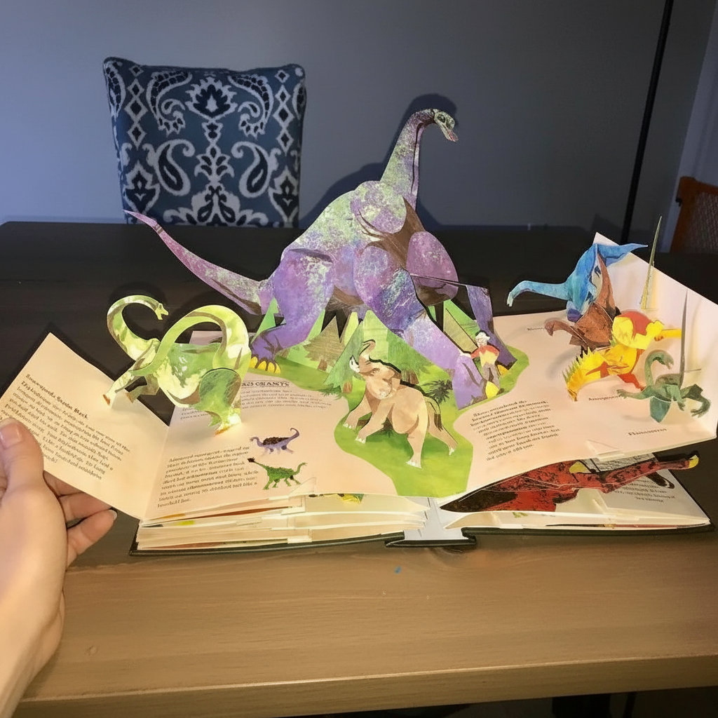 Livre Pop-up 3D avec Dinosaures pour Enfants – Livre Interactif avec Scènes Pop-up – Cadeau Éducatif pour Amateurs de Dinosaures | Sulvida