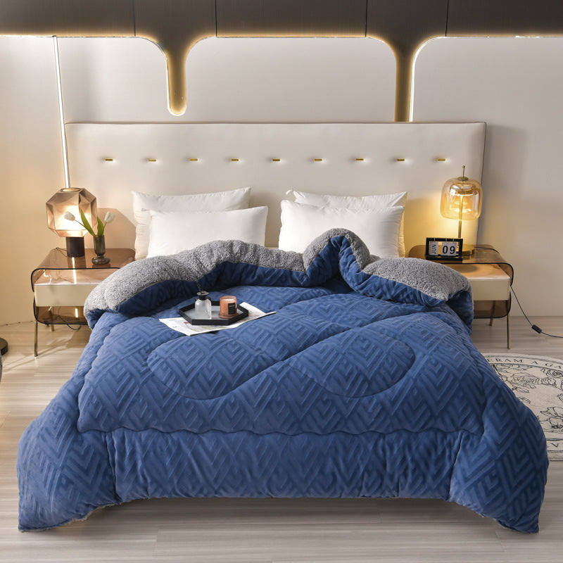 Couverture d’hiver Sherpa avec garnissage – plaid épais en polaire, extra-chaud et doux – pour lit deux personnes et salon – couvre-lit douillet | Sulvida