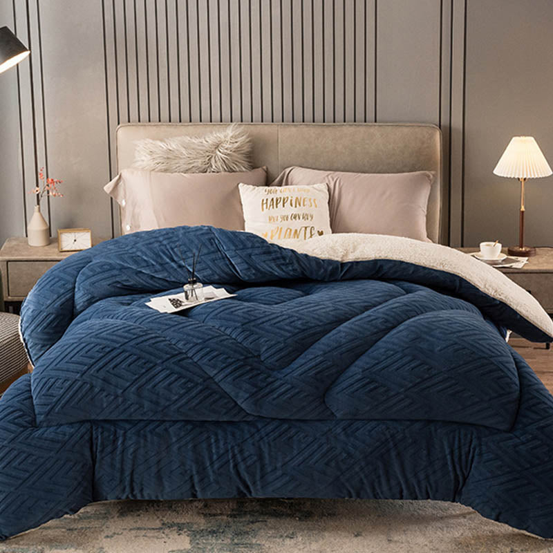 Couverture d’hiver Sherpa avec garnissage – plaid épais en polaire, extra-chaud et doux – pour lit deux personnes et salon – couvre-lit douillet | Sulvida