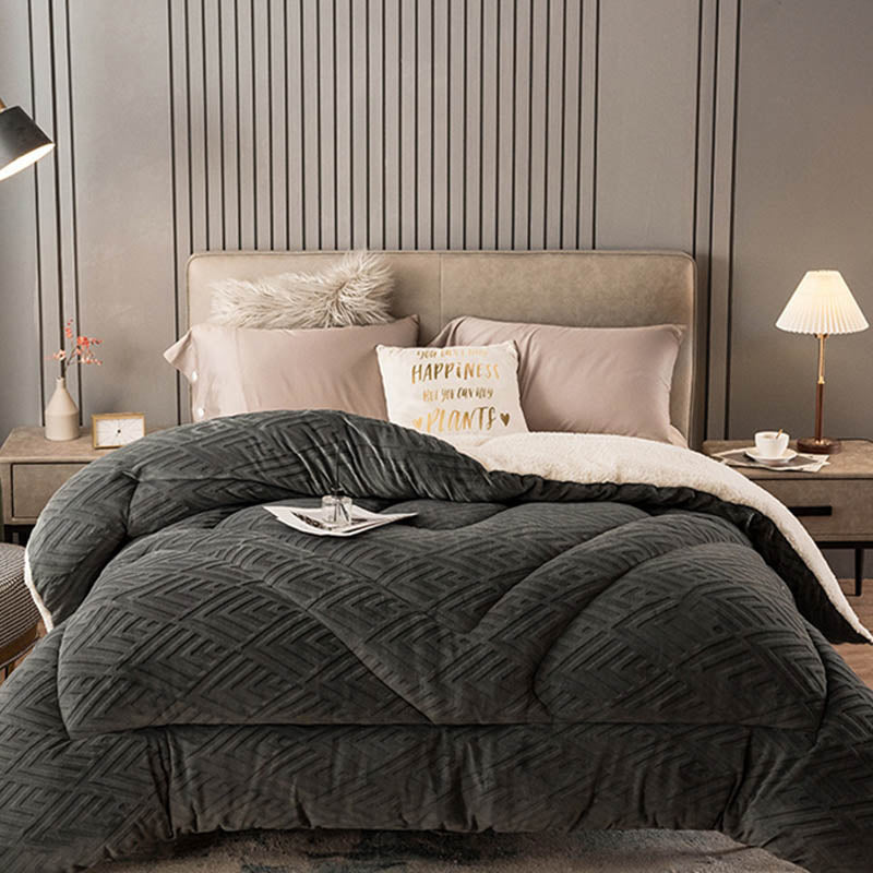 Couverture d’hiver Sherpa avec garnissage – plaid épais en polaire, extra-chaud et doux – pour lit deux personnes et salon – couvre-lit douillet | Sulvida