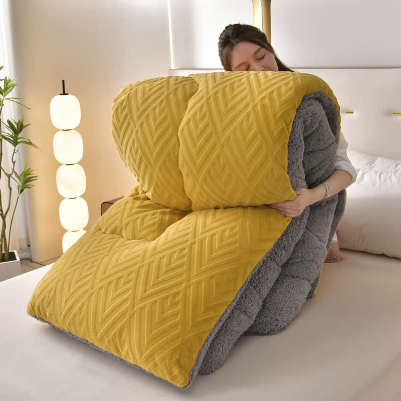 Couverture d’hiver Sherpa avec garnissage – plaid épais en polaire, extra-chaud et doux – pour lit deux personnes et salon – couvre-lit douillet | Sulvida
