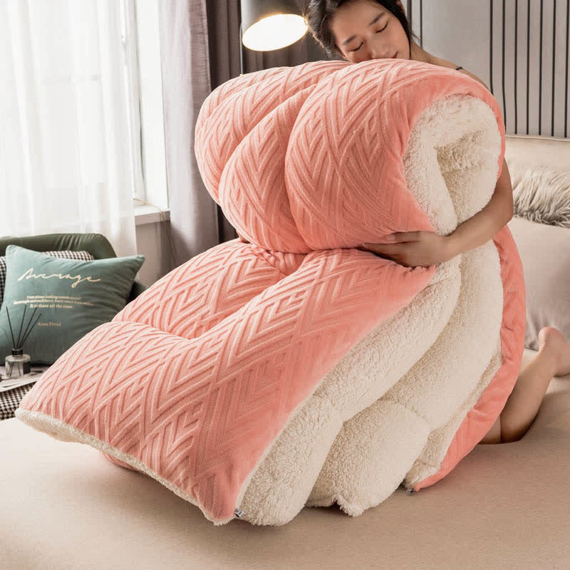 Couverture d’hiver Sherpa avec garnissage – plaid épais en polaire, extra-chaud et doux – pour lit deux personnes et salon – couvre-lit douillet | Sulvida