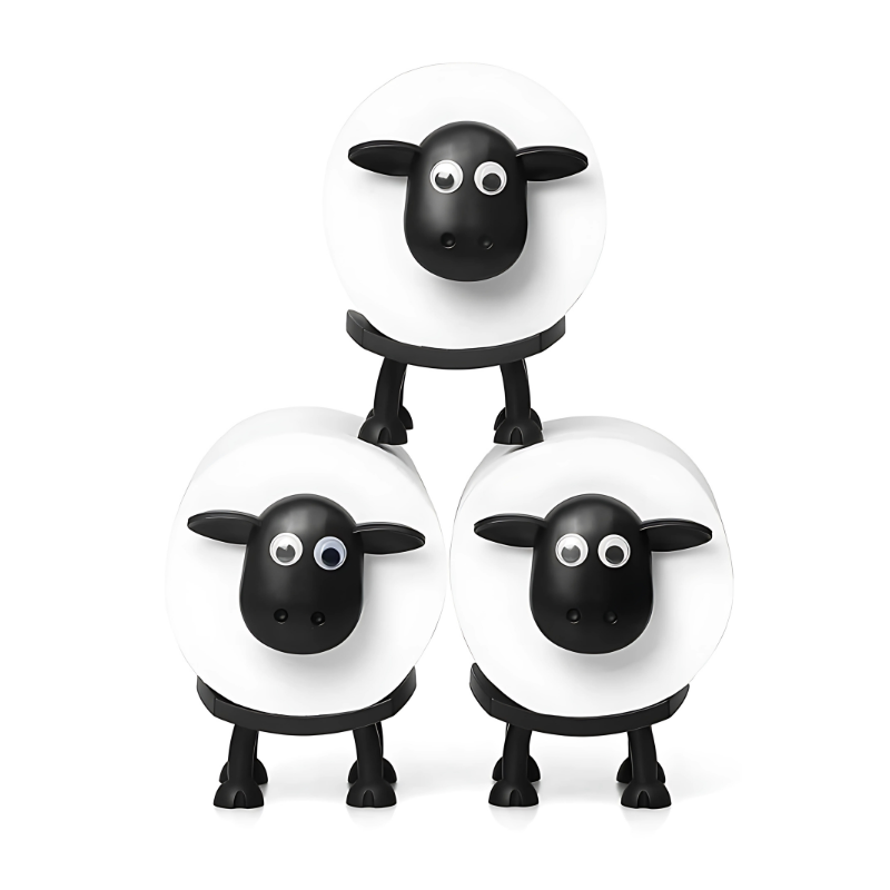 Schaap Toiletrolhouder Set van 3 Stuks – Praktisch Toiletpapier Opbergsysteem met Speels Design voor Badkamer en WC | Sulvida