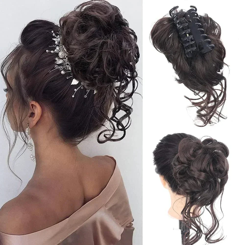 Chignon Clip-in avec Volume et Boucles pour Effet Plein – Postiche Instantané 18 Couleurs | Sulvida