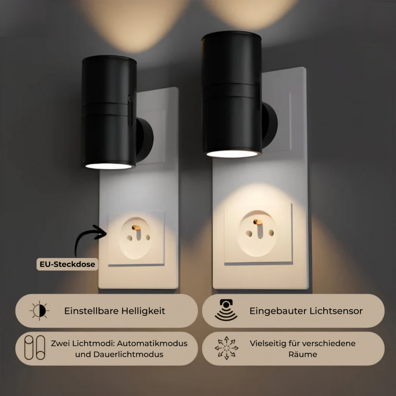 Dimbare Nachtlamp met Touch-Bediening Stekker LED voor Slaapkamer Hal Kinderkamer Nachtkastje Wandlamp met Lichtsensor Warm Wit Licht | Sulvida