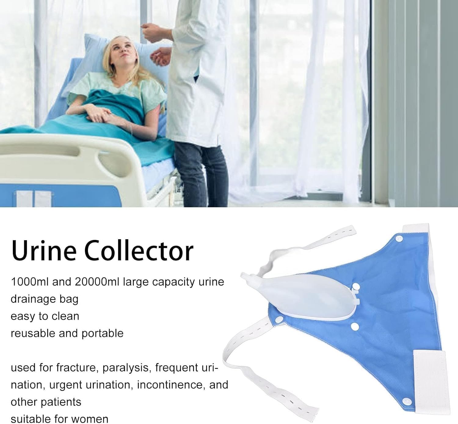 Poche de collecte d'urine réutilisable avec bande de jambe – Système portable de poche à urine pour usage médical | Sulvida