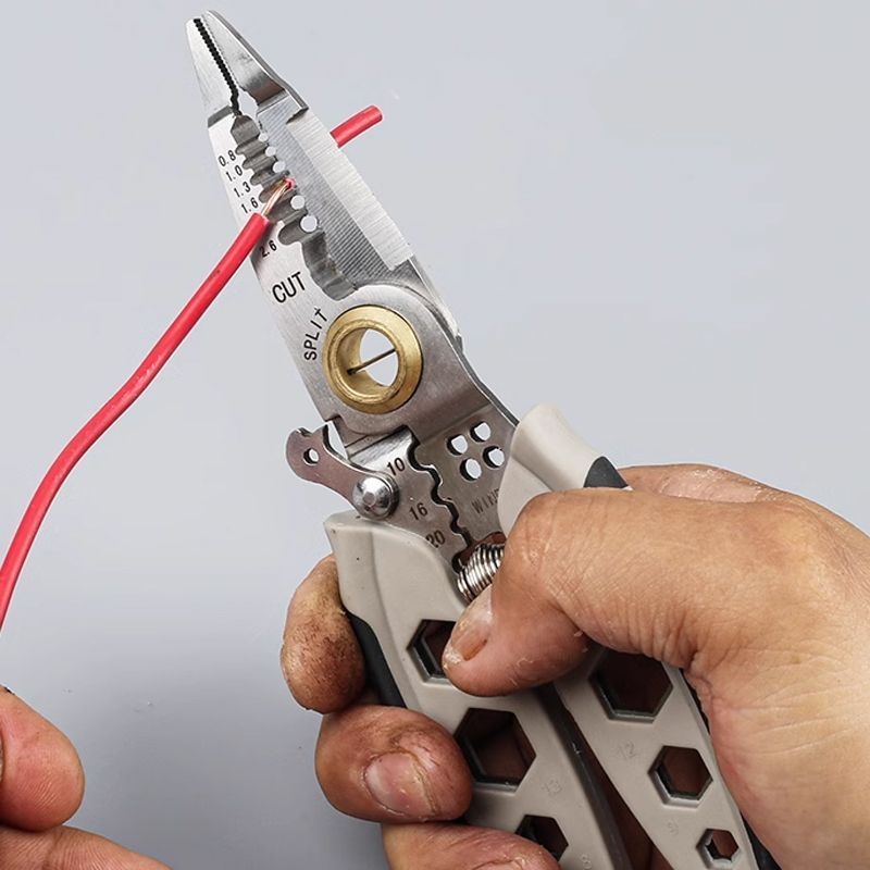 Pince à dénuder et coupe-fils multifonction — Pince professionnelle à dénuder avec coupe-fil et sertissage pour projets électriques, câblage DIY et réparations domestiques | Sulvida