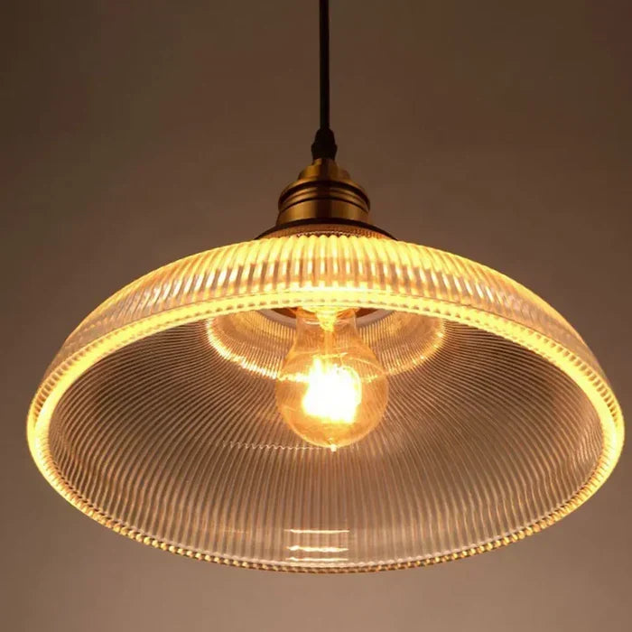 Suspension en verre avec éclairage élégant – Abat-jour en verre ambré ou transparent – Convient pour table à manger et salon | Sulvida
