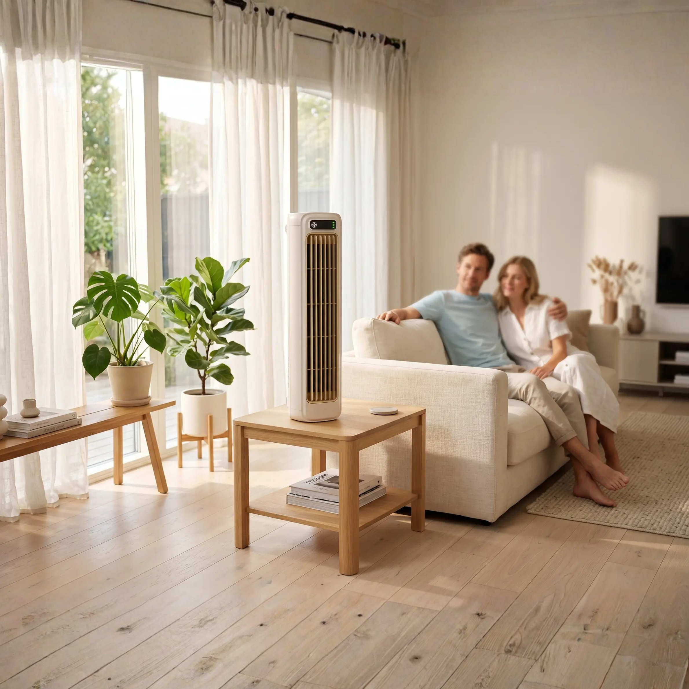 Ventilateur de Sol Portable Rechargeable avec Circulation d’Air Sans Lames – Autonomie de 12 Heures pour Maison, Bureau et Déplacements | Sulvida