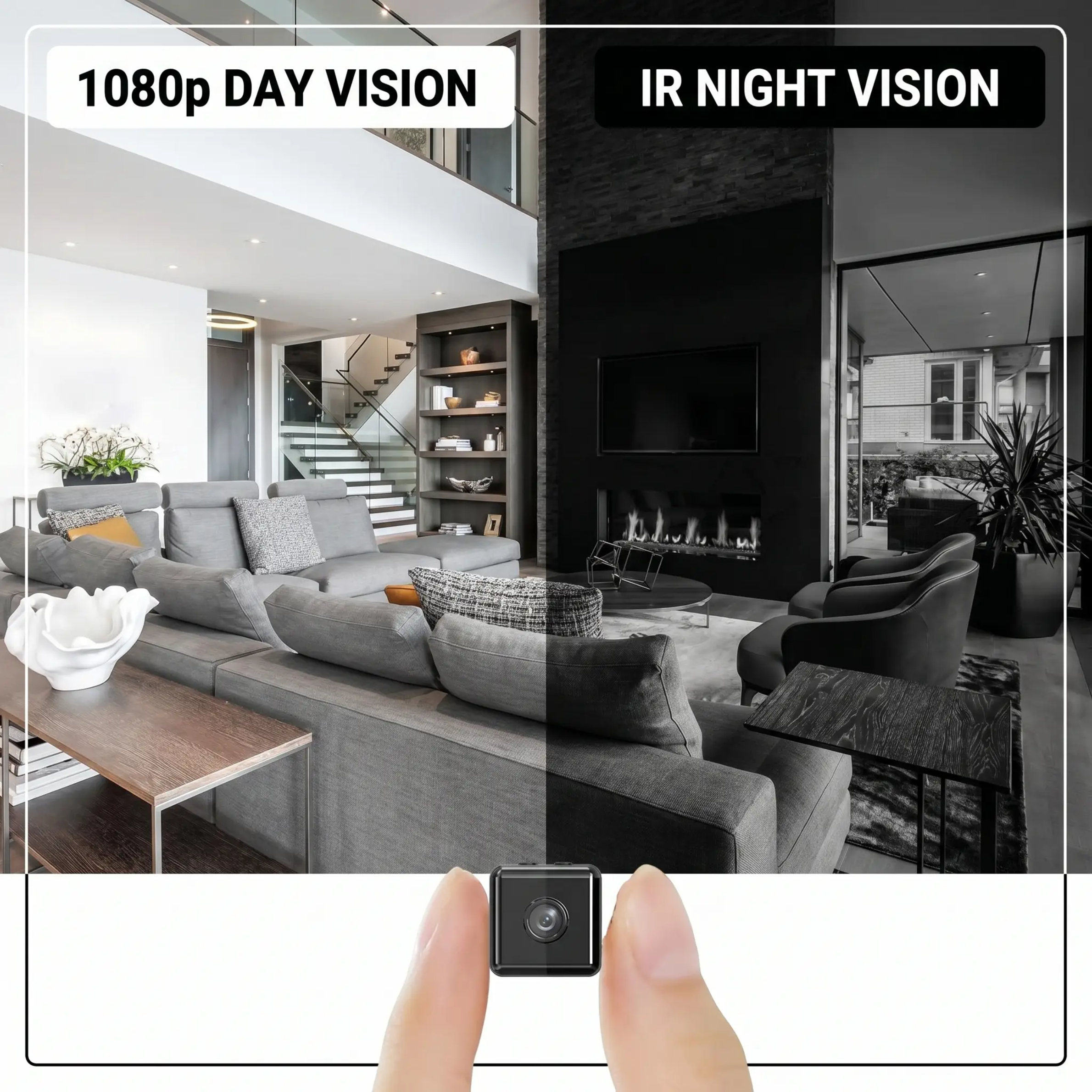 Caméra de Sécurité WiFi Sans Fil 1080P HD avec Détection de Mouvement et Vision Nocturne | Résistante aux Intempéries pour Intérieur et Extérieur | Contrôle par Application et Stockage Cloud | Mini Caméra IP pour Maison ou Bureau | Sulvida