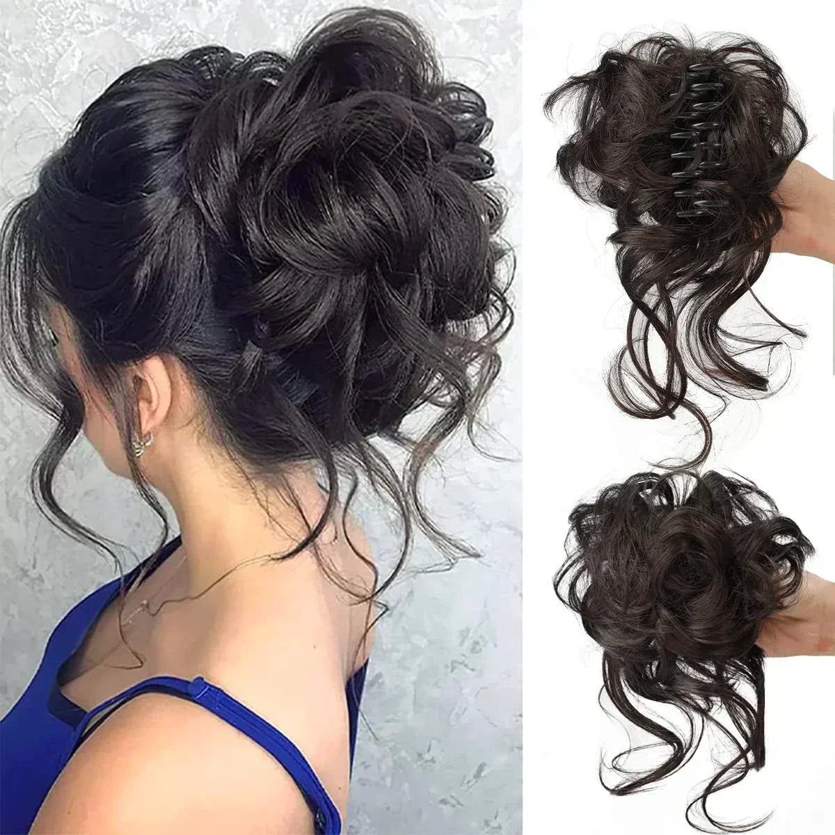 Chignon Clip-in avec Volume et Boucles pour Effet Plein – Postiche Instantané 18 Couleurs | Sulvida