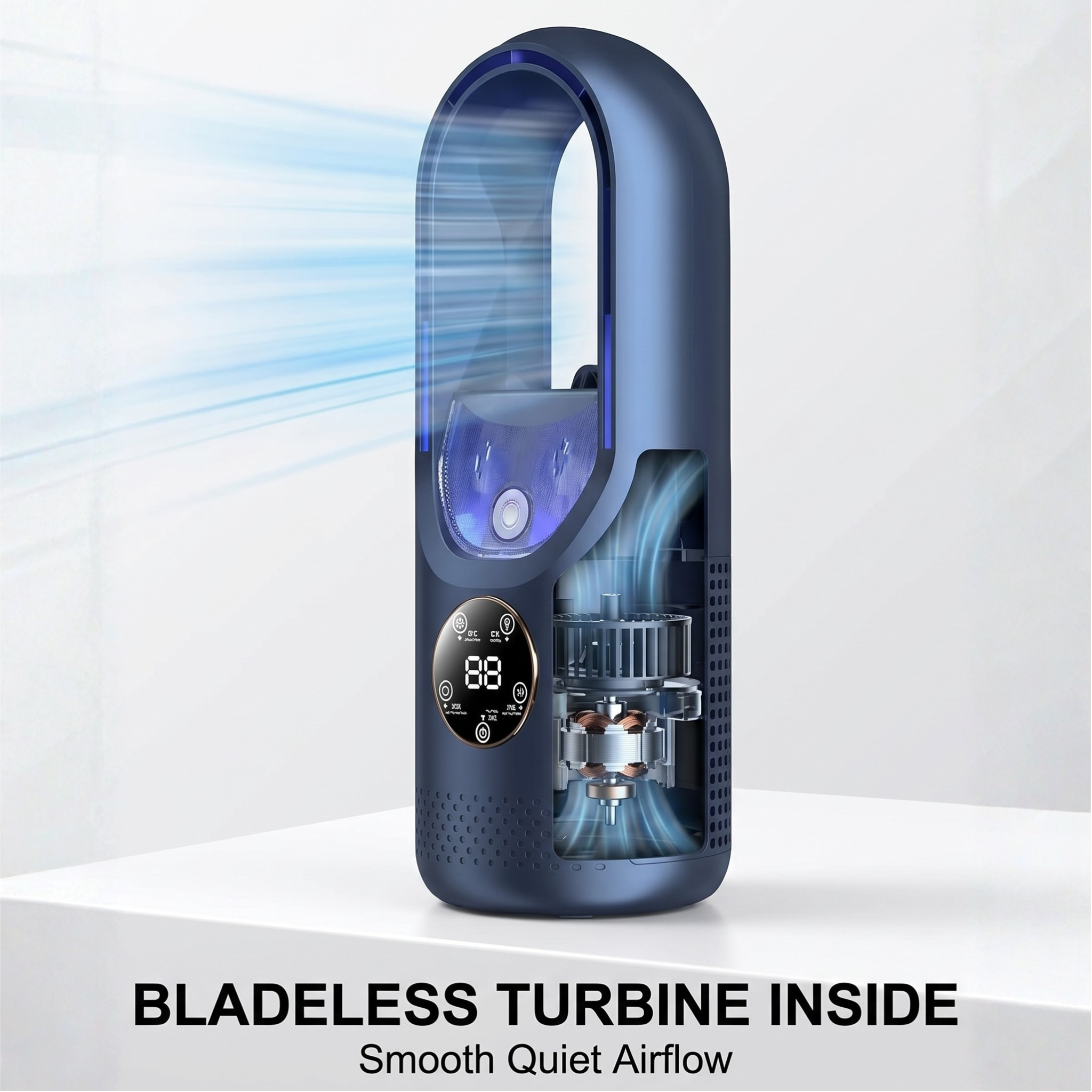Ventilateur Portable Sans Lames avec Connexion USB – Système de Refroidissement Silencieux pour Maison et Bureau – 6 Vitesses avec Minuterie | Sulvida
