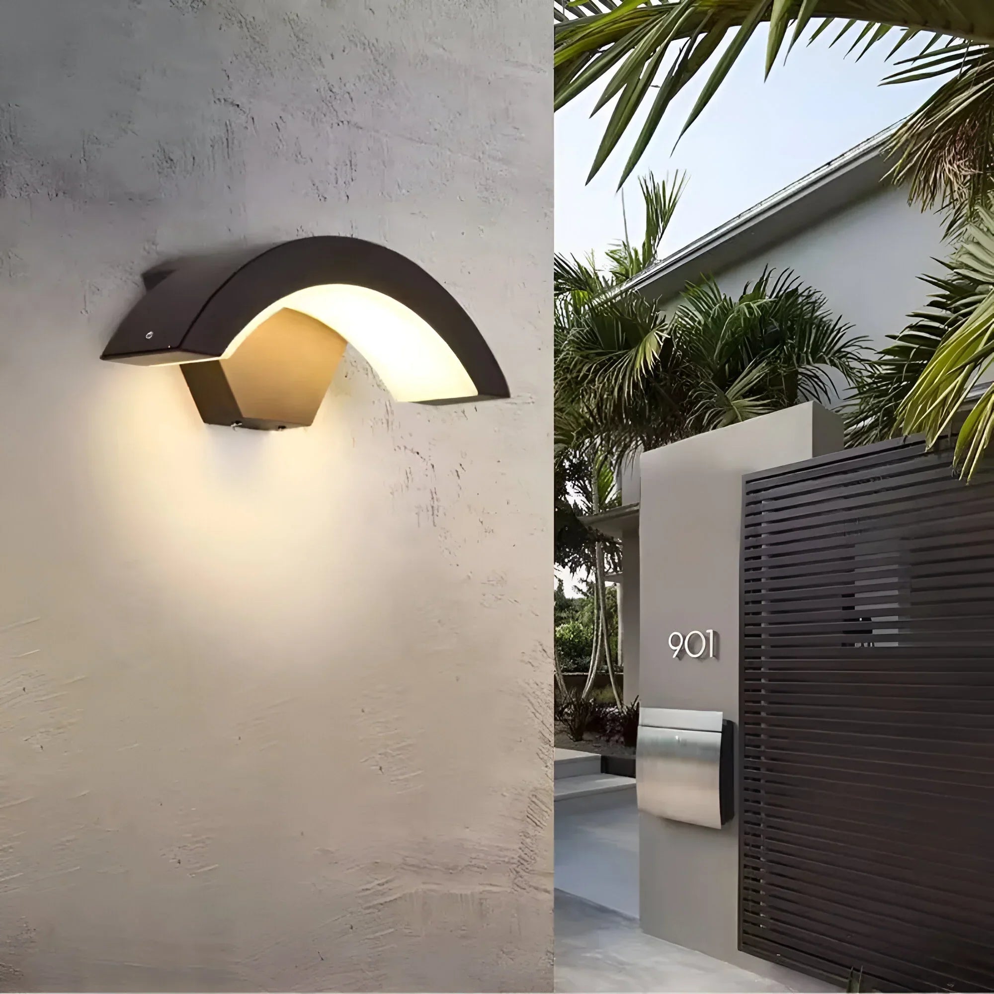 Applique murale extérieure avec détecteur de mouvement – Éclairage mural LED étanche noir, marron, blanc chaud, blanc froid 18W | Sulvida