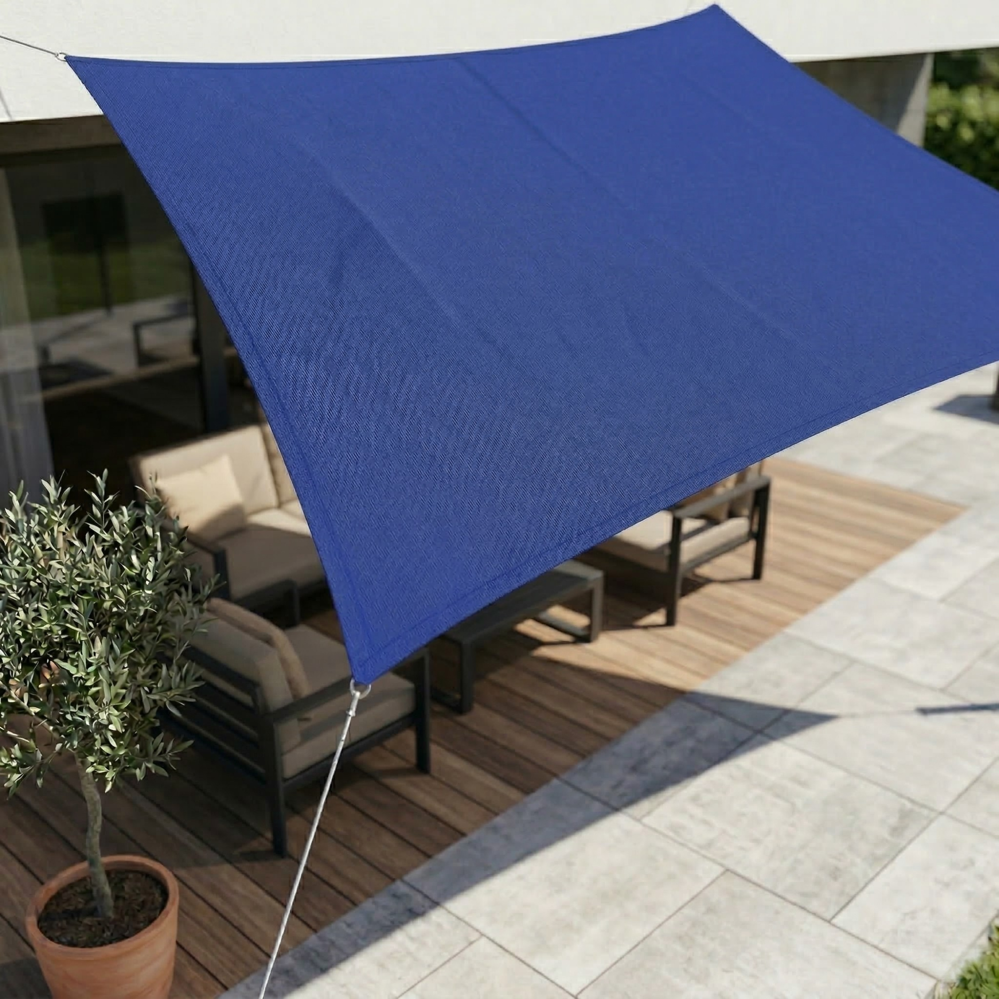 Voile d’ombrage rectangulaire imperméable avec protection UV pour terrasse, jardin, balcon et piscine – Toile d’ombrage en polyester respirant, pare-soleil | Sulvida