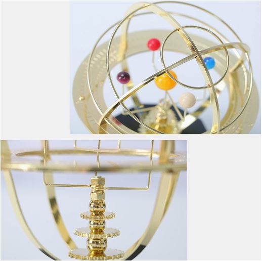 Modèle Mécanique Fait Main du Système Solaire Orrery en Laiton avec 5 Planètes pour Décoration | Sulvida