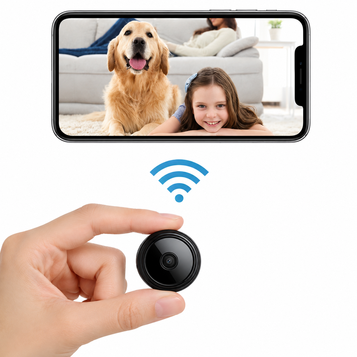 Mini caméra de sécurité compacte HD 1080P avec vision nocturne et détection de mouvement pour surveillance intérieure et extérieure, sans fil et facile à installer | Sulvida