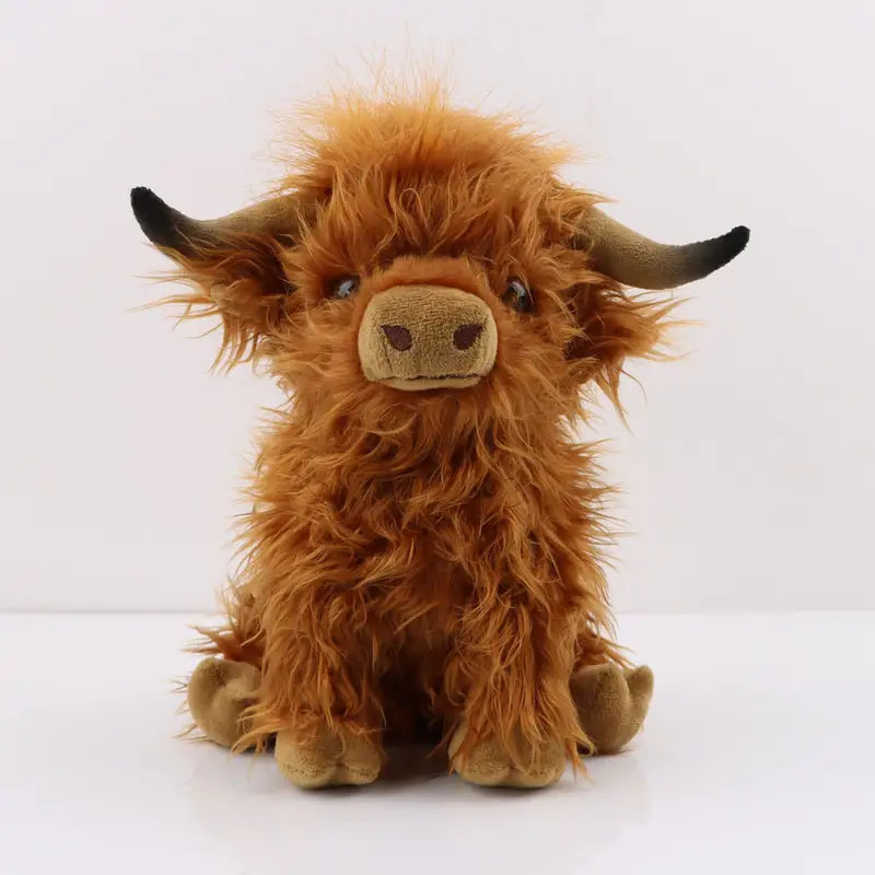 Peluche vache Highland 25 cm – Peluche douce réconfortante pour enfants et adultes – Jouet vache Highland écossaise avec pelage doux et mignon – Jouet décoratif en peluche pour chambre et salon | Sulvida
