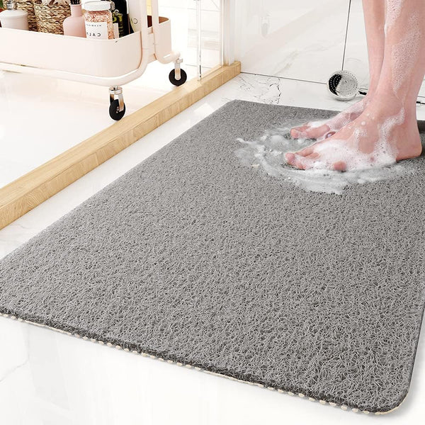 Tapis de salle de bains antidérapant avec structure de drainage à séchage rapide – Tapis de douche hygiénique pour plus de sécurité et de confort, disponible en beige, gris et blanc | Sulvida