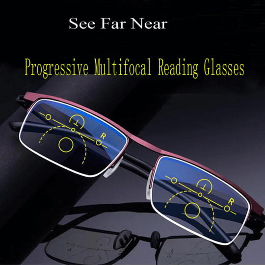 Lunettes de lecture multifocales avec verres progressifs | Anti-reflet & protection UV | Correction variable pour loin et près | Sulvida