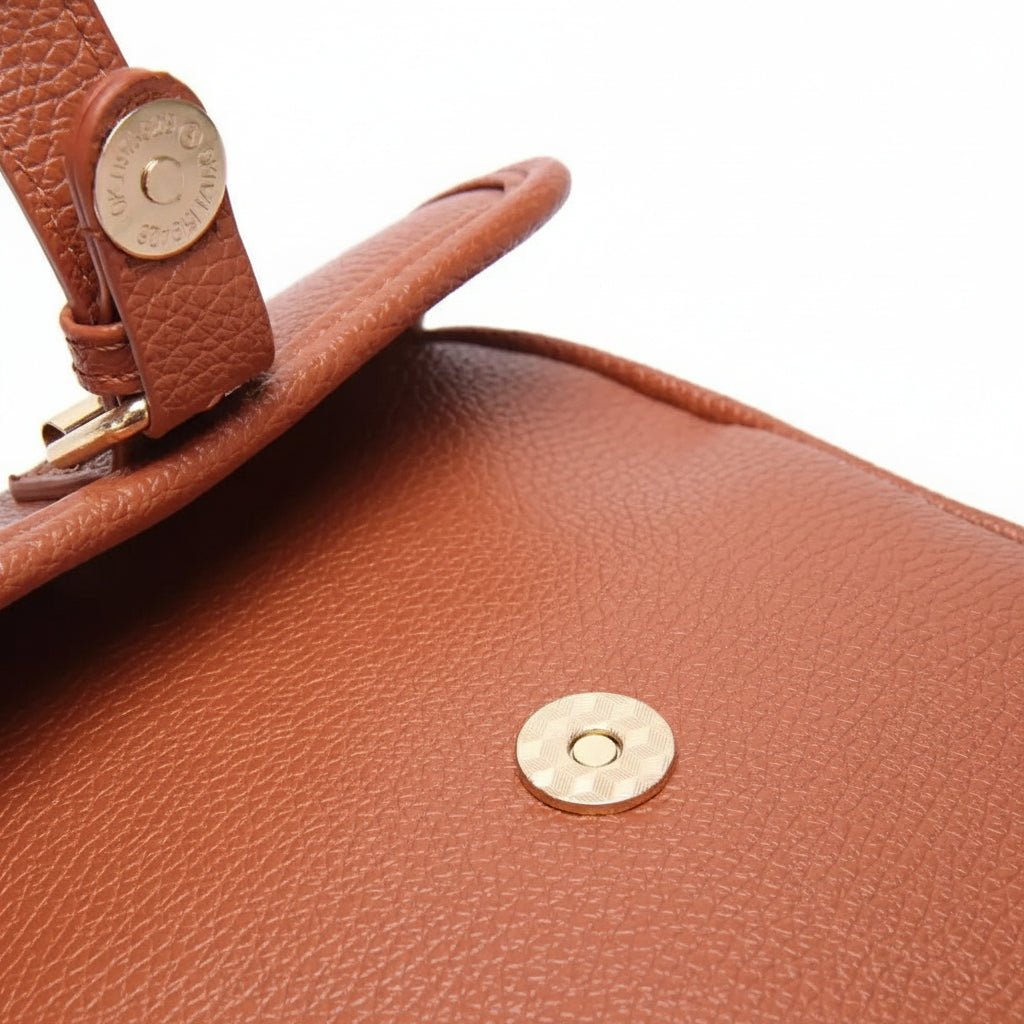 Sac bandoulière compact avec fermetures éclair antivol | Design carré | Cuir | Sulvida