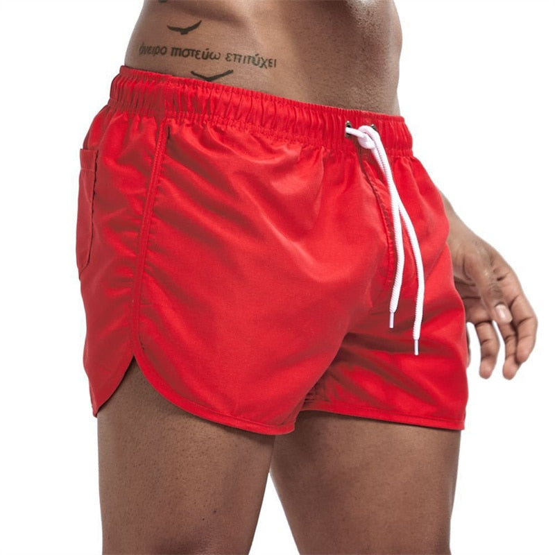 Short de bain pour hommes uni avec poche et cordon réglable – Maillot de bain à séchage rapide pour la plage et la piscine – Vêtement d’été confortable | Sulvida