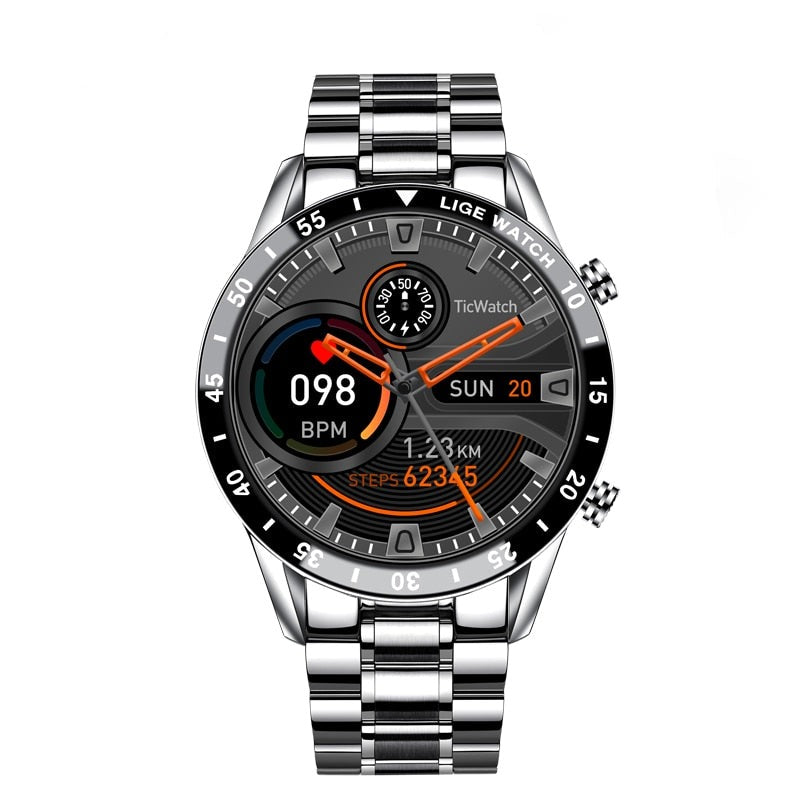 Montre connectée multifonction haut de gamme avec fonction d’appel Bluetooth et cardiofréquencemètre – tracker de fitness luxueux pour iPhone et Android avec analyse du sommeil et podomètre | Sulvida