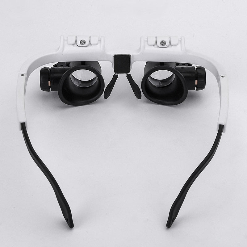 Loupe avec éclairage LED – Loupe professionnelle à fixer sur la tête avec 3 niveaux de grossissement réglables pour les travaux de précision, les loisirs créatifs et l’analyse détaillée | Sulvida