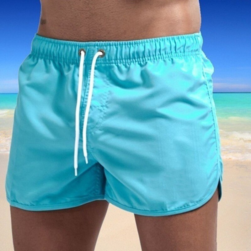 Short de bain pour hommes uni avec poche et cordon réglable – Maillot de bain à séchage rapide pour la plage et la piscine – Vêtement d’été confortable | Sulvida