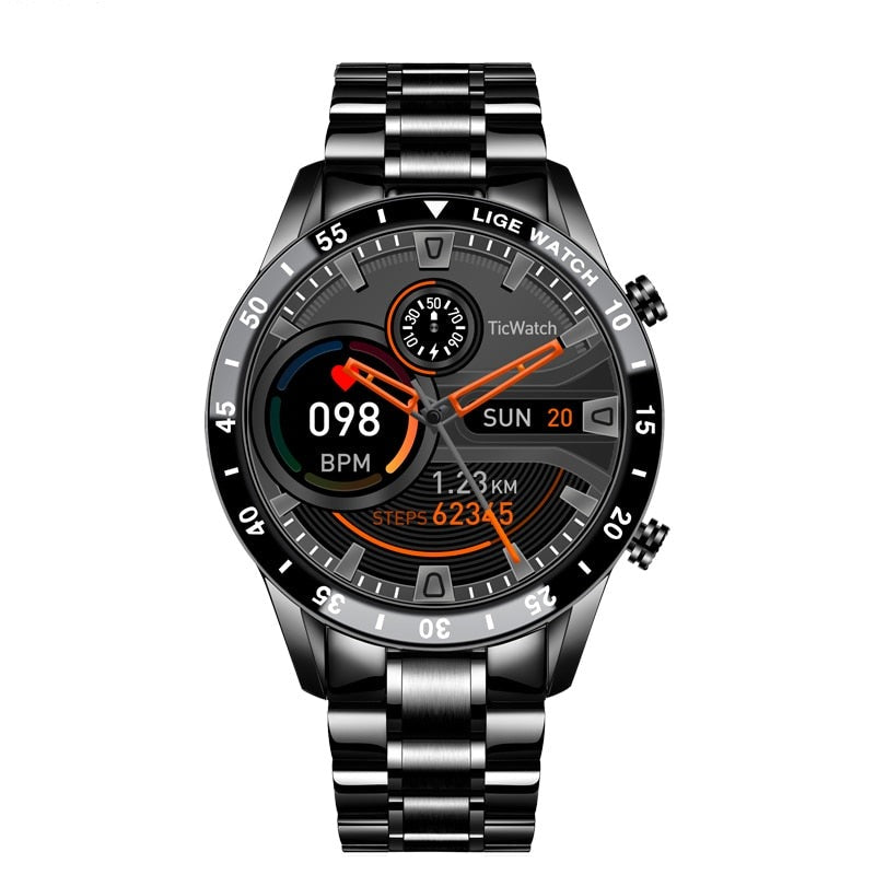 Montre connectée multifonction haut de gamme avec fonction d’appel Bluetooth et cardiofréquencemètre – tracker de fitness luxueux pour iPhone et Android avec analyse du sommeil et podomètre | Sulvida