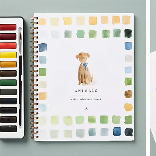 Cahier d’aquarelle pour débutants — Livre de peinture étape par étape avec modèles préimprimés et peinture aquarelle | Sulvida