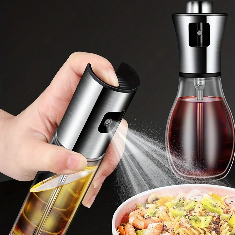 Olie Sprayer Fles Edelstaal 100ml en 200ml voor Gezonde Kookcontrole | Keukenolie Verstuiver met Anti-lek Sproeikop Ideaal voor Salades Bakken Grillen en Bakplaten | Sulvida