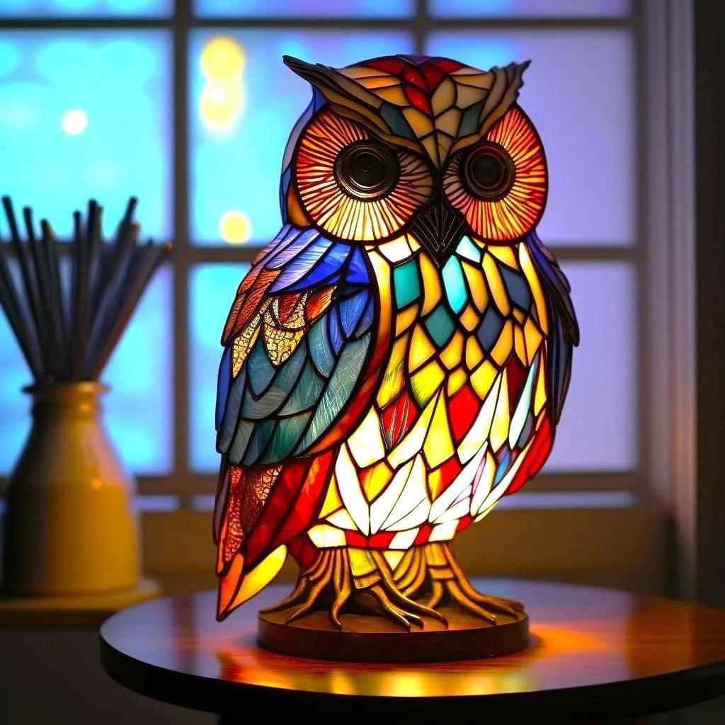 Lampe LED en cristal en forme de hibou avec motif animalier vintage pour la décoration intérieure – lampe décorative en forme d’animal avec alimentation par batterie ou USB – cadeau original pour enfants ou amoureux de la nature | Sulvida
