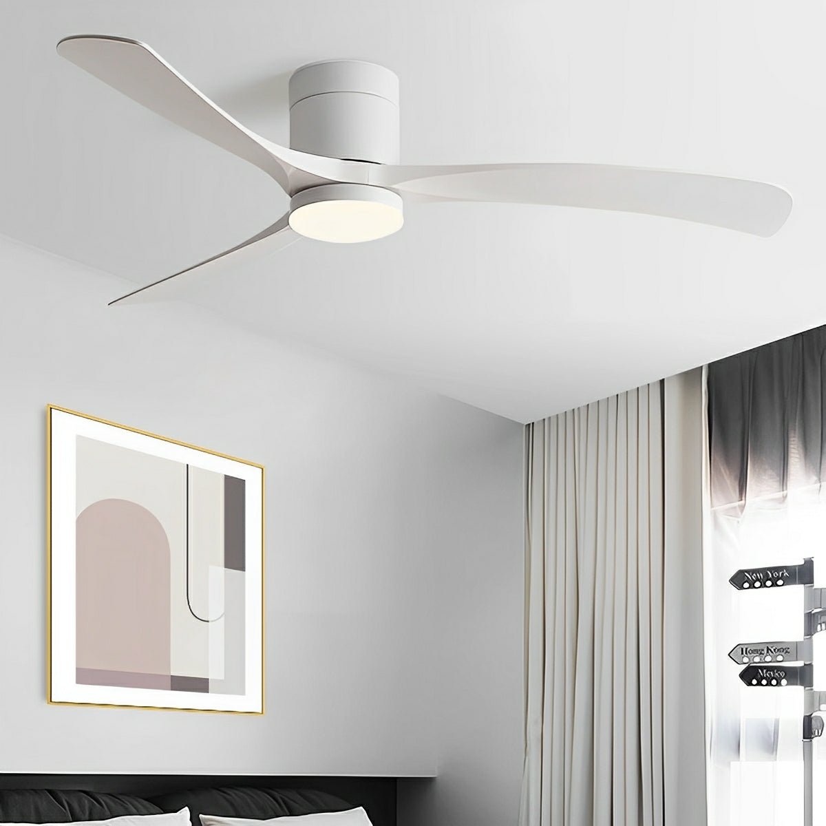 Ventilateur de plafond avec éclairage LED – silencieux, 6 vitesses, réversible, économe en énergie | Sulvida