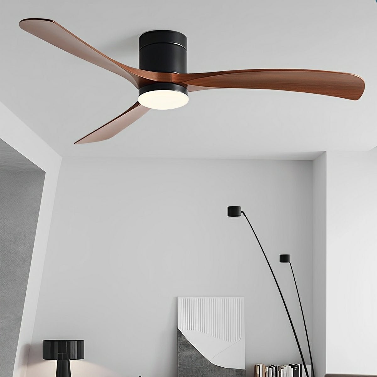 Ventilateur de plafond avec éclairage LED – silencieux, 6 vitesses, réversible, économe en énergie | Sulvida