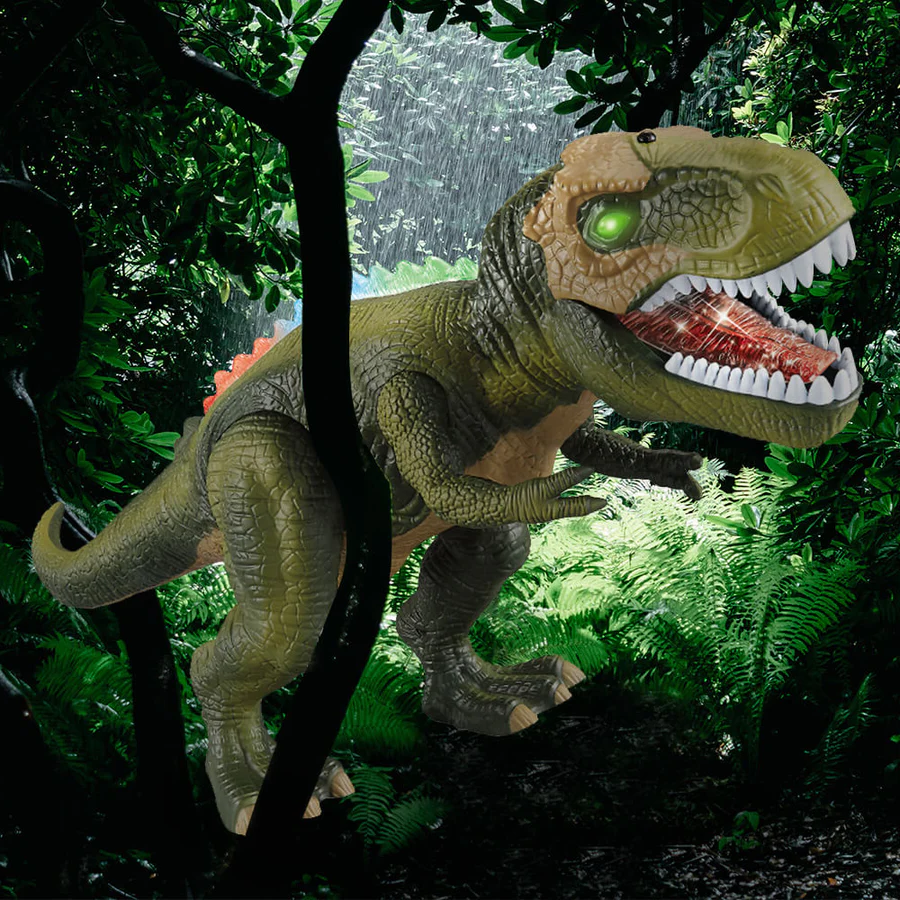 Jouet dinosaure interactif avec télécommande et éclairage LED – T-Rex qui marche pour enfants | Sulvida