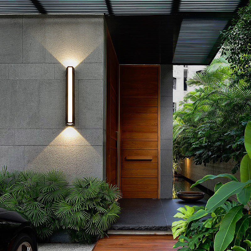 Moderne LED Buitenwandlamp Waterdicht Zwart voor Terras en Tuin Wandverlichting Strak Aluminium Design | Sulvida