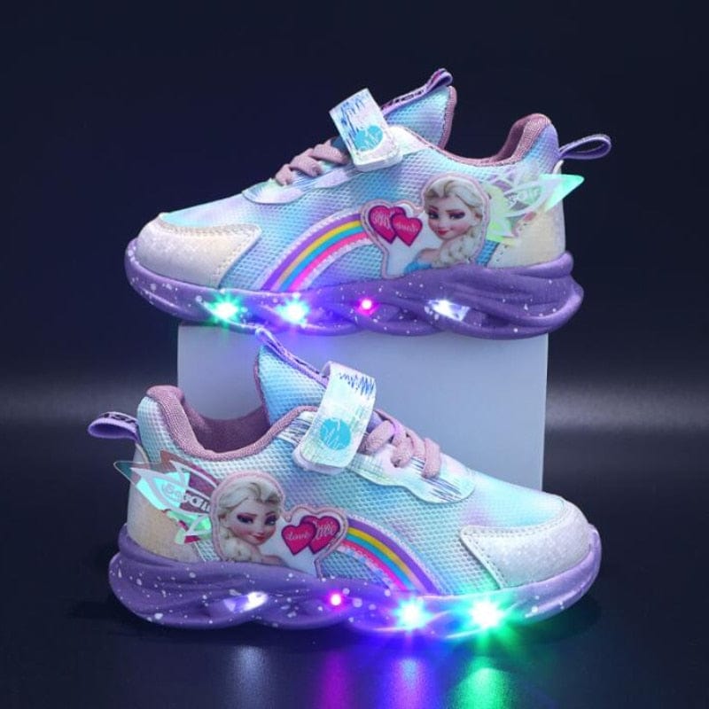 Baskets LED pour enfants avec semelle lumineuse – Chaussures de sport à paillettes pour filles avec capteur de mouvement et effets lumineux colorés | Sulvida