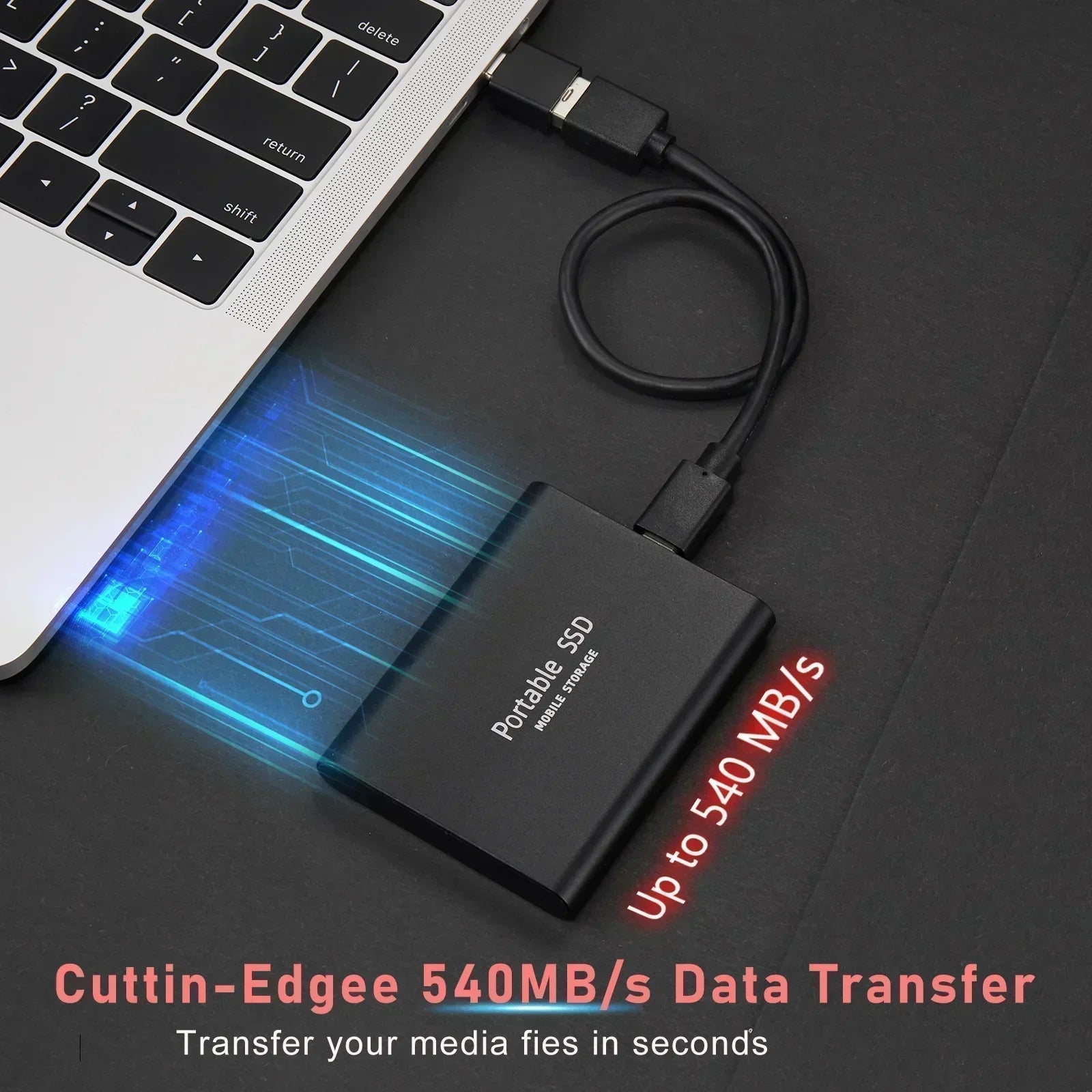 SSD externe 128 Go USB 3.1 Type-C haute vitesse stockage compact boîtier en aluminium | Sulvida