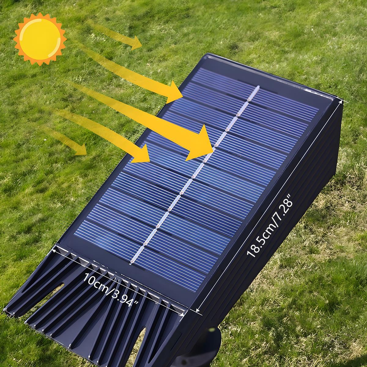 Solaire LED Tuinspot met Verstelbare Zoom IP65 Waterbestendig Warm Wit Energiezuinige Buitenverlichting voor Gazon Borders en Gevel | Sulvida