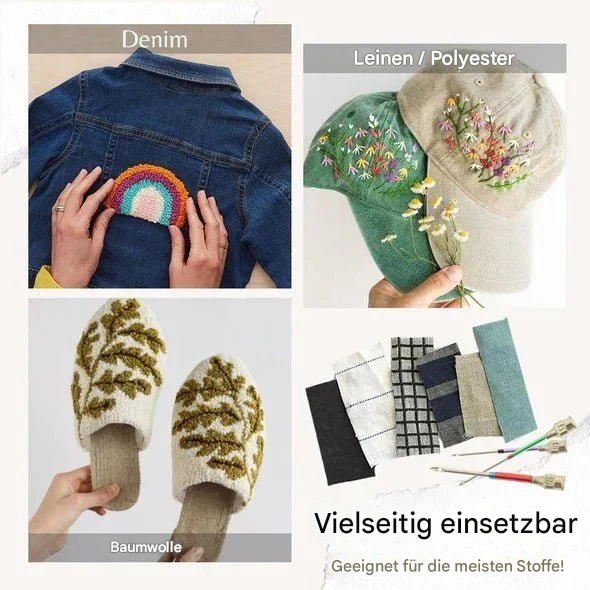 Kit d’aiguilles à broder avec aiguilles à code couleur et système d’aiguilles interchangeables pour la broderie et la couture – idéal pour débutants et confirmés | Sulvida