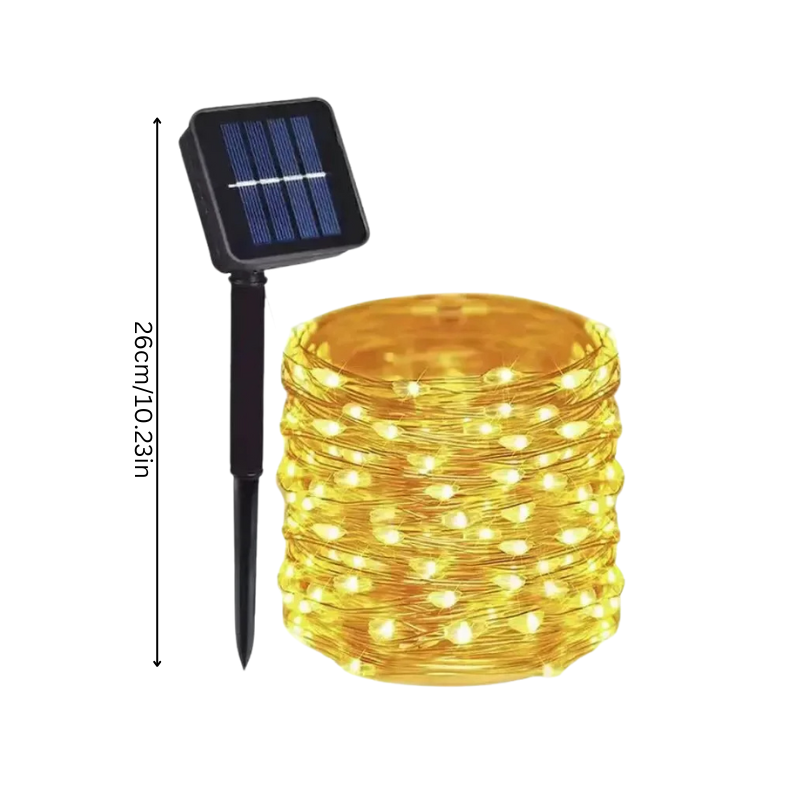 Solarlichterketting met meerdere lichtmodi en batterijmodus GlanzGirlande – sfeervolle buitenverlichting voor tuin terras feesten – watervast met kleurkeuze warm wit koel gekleurde LED-lampen | Sulvida