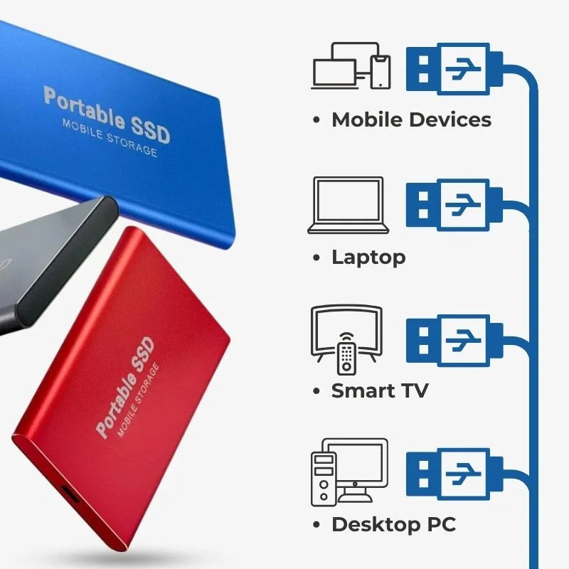 SSD externe 128 Go USB 3.1 Disque dur portable pour transfert rapide de données Plug-and-Play compatible Windows Mac Linux | Sulvida
