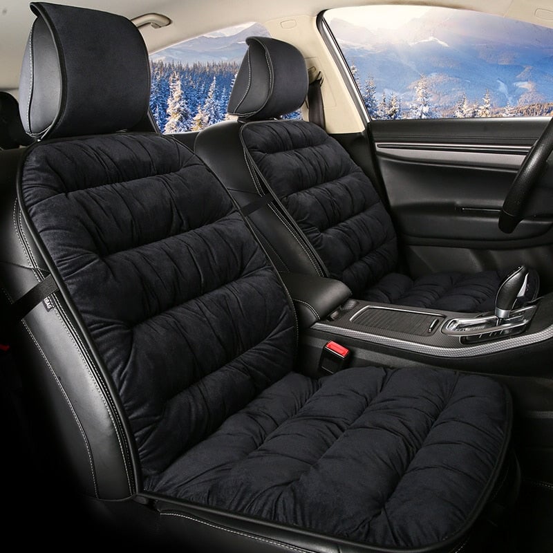 Coussin de siège auto avec rembourrage en peluche courte – Revêtement de siège doux pour conduite confortable | Sulvida