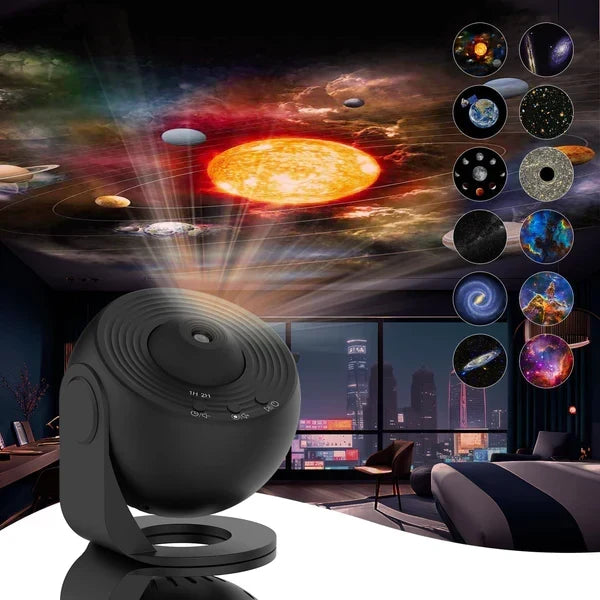 Projecteur d’étoiles Galaxy avec 13 disques interchangeables – boule de projection interchangeable pour créer une ambiance lumineuse dans la chambre, univers, planétarium et ciel étoilé | Sulvida
