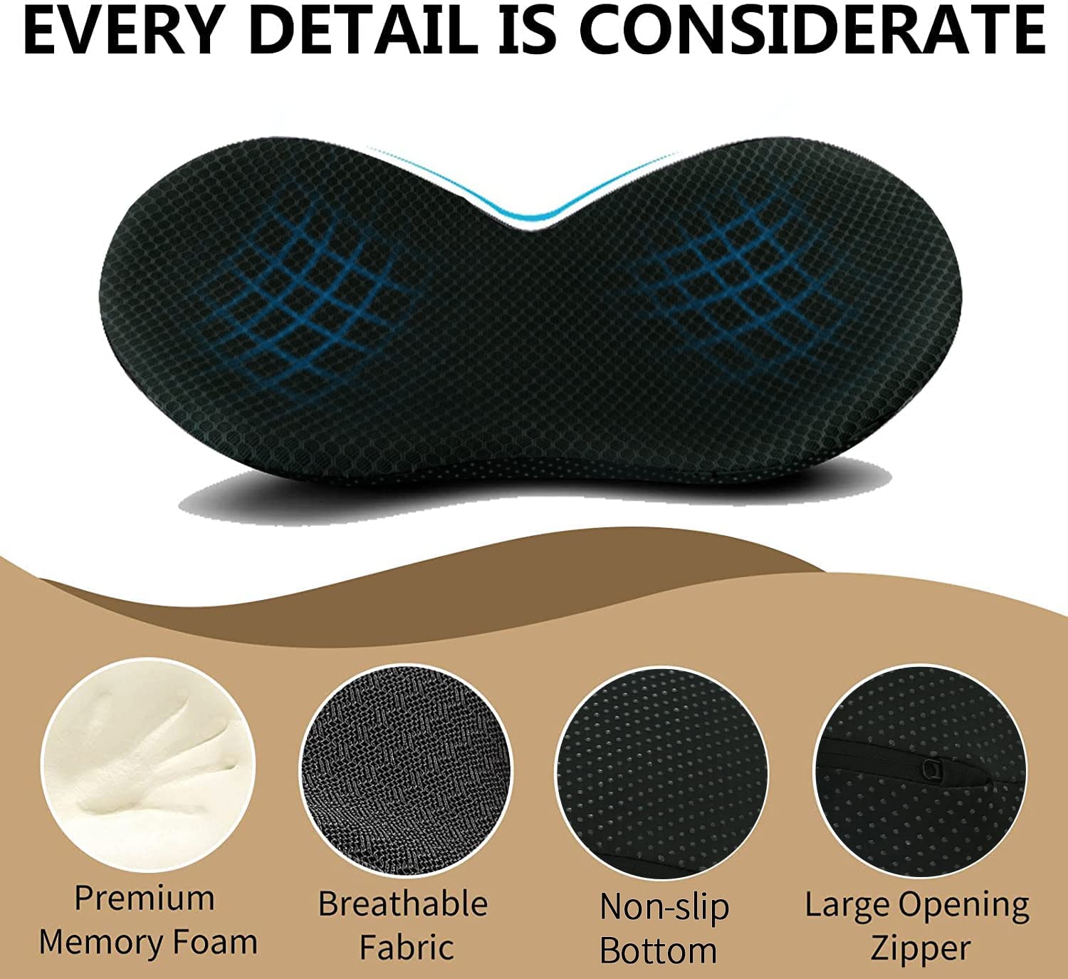 Coussin de siège auto pour conducteurs de petite taille – Coussin rehausseur en mousse à mémoire de forme – Rehausseur ergonomique pour voiture – Confort & soutien dorsal | Sulvida