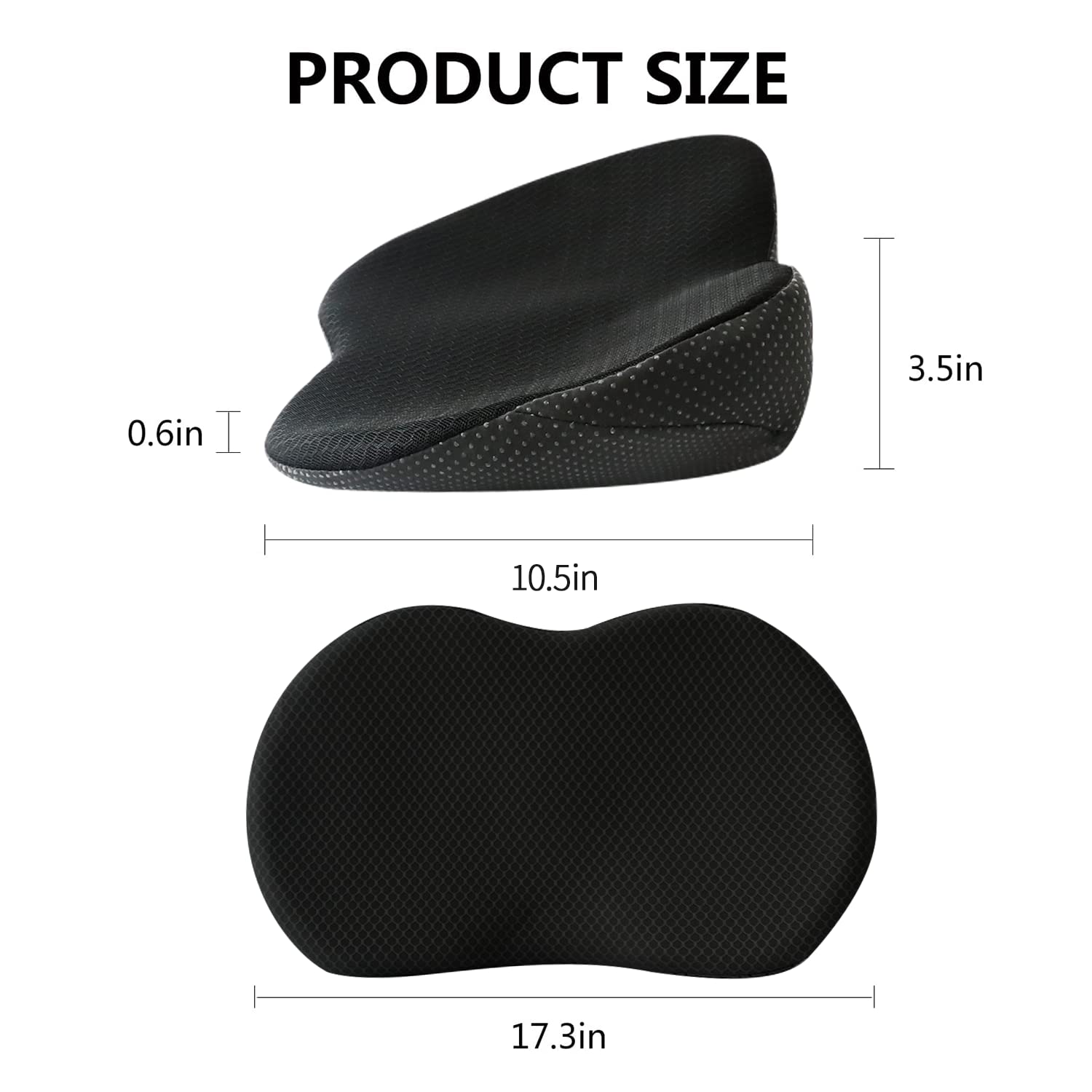 Coussin de siège auto pour conducteurs de petite taille – Coussin rehausseur en mousse à mémoire de forme – Rehausseur ergonomique pour voiture – Confort & soutien dorsal | Sulvida