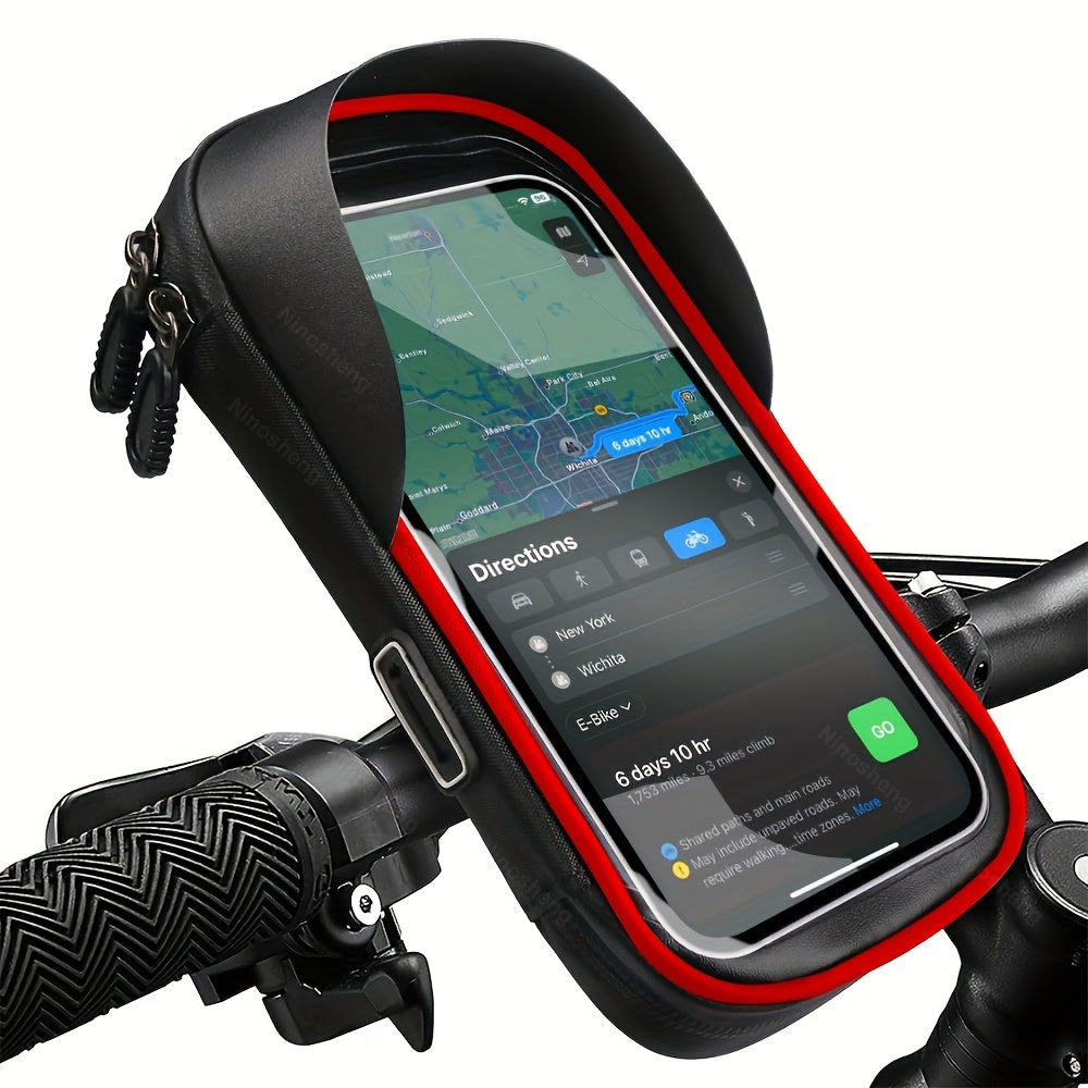 Support de téléphone étanche pour vélo et moto, avec fixation rotative à 360° et housse de protection transparente pour smartphones | Sulvida