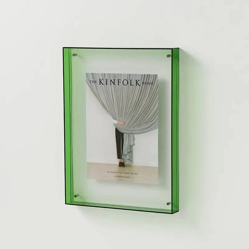Cadre photo coloré en acrylique de 11-26 cm – Cadre transparent aux couleurs vives, à poser ou à suspendre | Sulvida