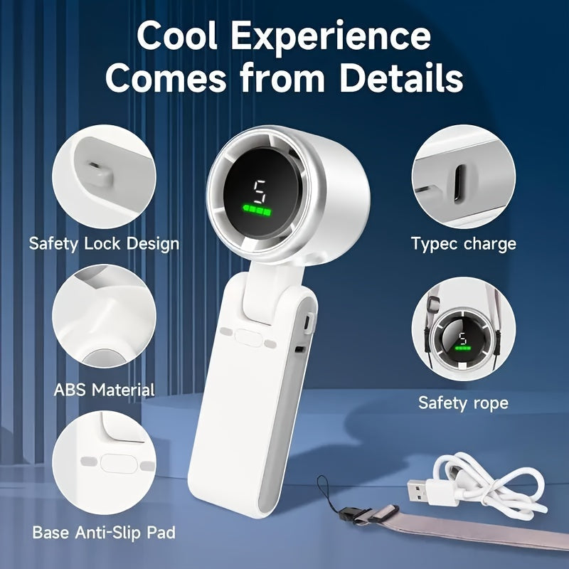 Mini ventilateur portable rechargeable – USB 3-en-1 avec 5 vitesses, à emporter partout | Sulvida